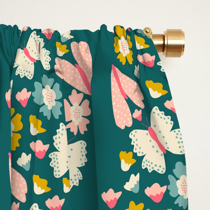 Floral Stripe Window Curtain Gallery Image 2