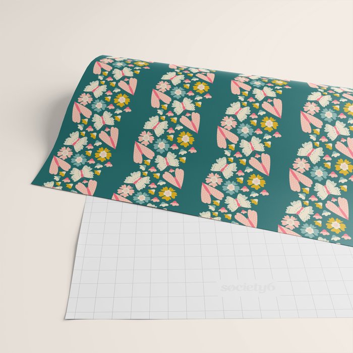 Floral Stripe Wrapping Paper Gallery Image 2