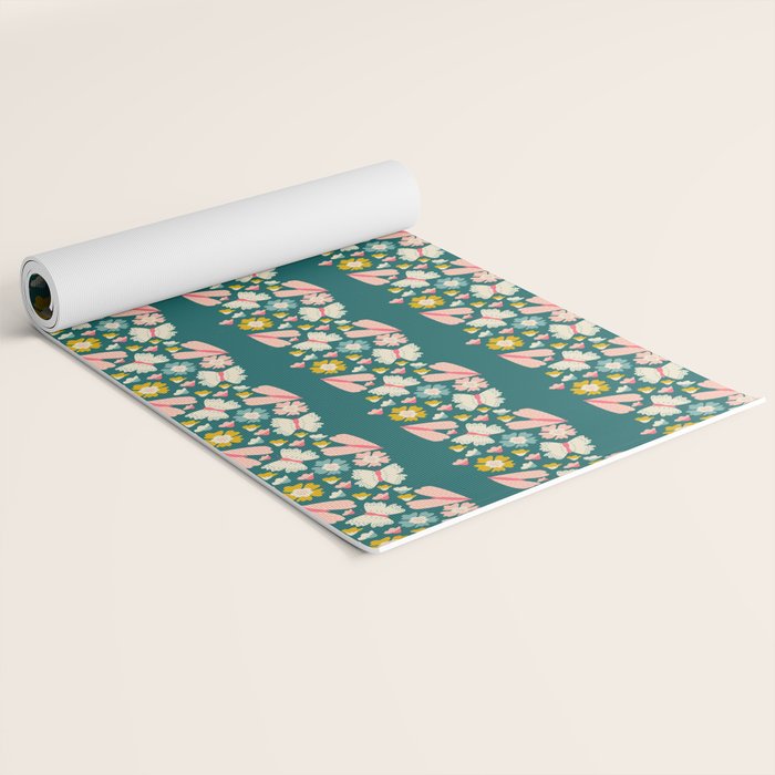 Floral Stripe Yoga Mat Gallery Image 2