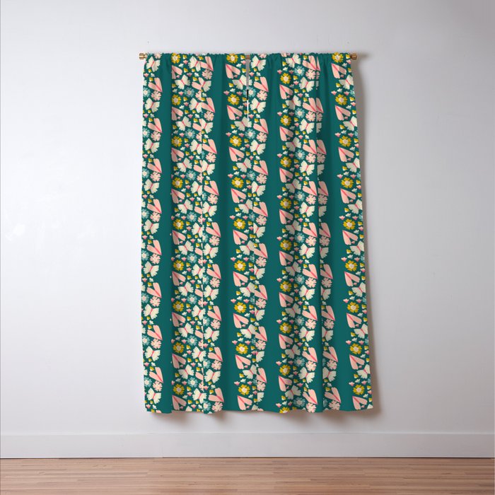Floral Stripe Window Curtain Gallery Image 3
