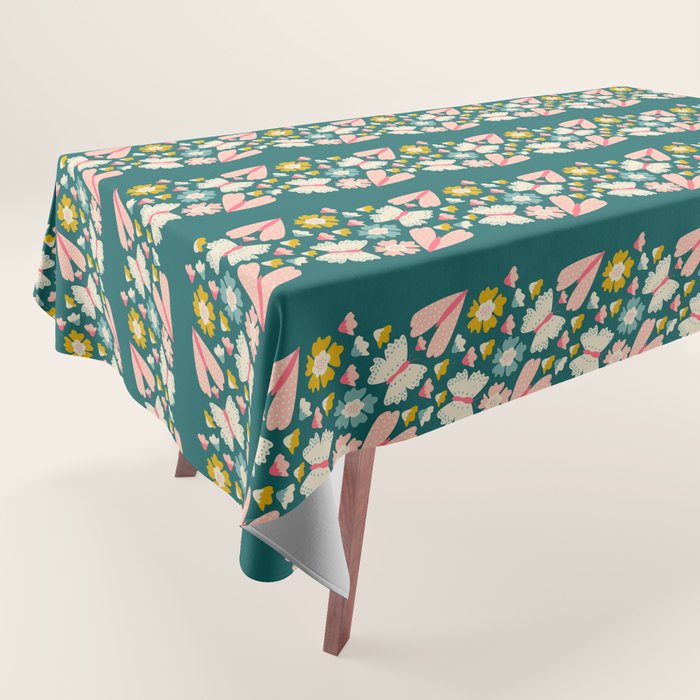 Floral Stripe Tablecloth Gallery Image 1