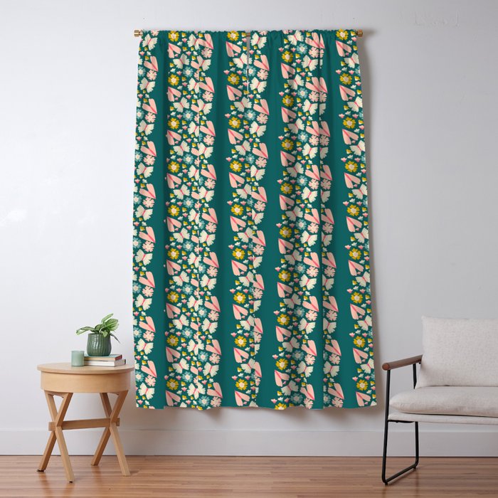 Floral Stripe Window Curtain Gallery Image 5