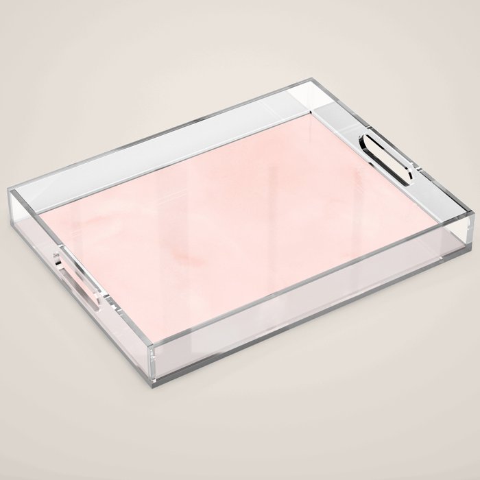 Seashell Pink Watercolor Acrylic Tray Gallery Image 1