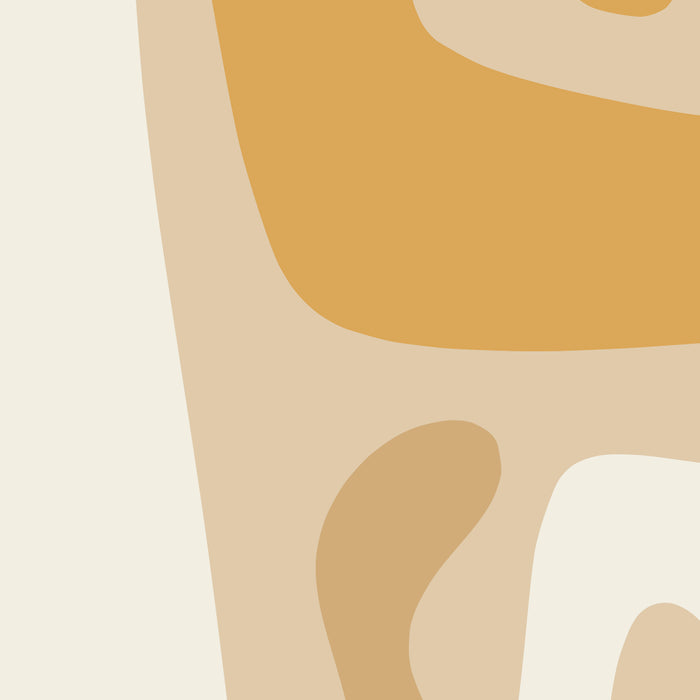 Mid Century Modern Abstract Kwaito Pattern in Muted Mustard Gold and Neutral Beige Coffee Mug Gallery Image 2