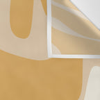 Mid Century Modern Abstract Kwaito Pattern in Muted Mustard Gold and Neutral Beige Wall Tapestry Gallery Image 3