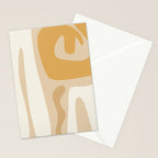 Mid Century Modern Abstract Kwaito Pattern in Muted Mustard Gold and Neutral Beige Stationery Card Gallery Image 2