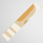 Mid Century Modern Abstract Kwaito Pattern in Muted Mustard Gold and Neutral Beige Table Runner Gallery Image 3