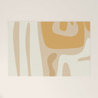 Mid Century Modern Abstract Kwaito Pattern in Muted Mustard Gold and Neutral Beige Welcome Mat Gallery Image 1