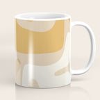 Mid Century Modern Abstract Kwaito Pattern in Muted Mustard Gold and Neutral Beige Coffee Mug Gallery Image 1