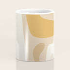 Mid Century Modern Abstract Kwaito Pattern in Muted Mustard Gold and Neutral Beige Coffee Mug Gallery Image 4