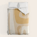 Mid Century Modern Abstract Kwaito Pattern in Muted Mustard Gold and Neutral Beige Duvet Cover Gallery Image 6