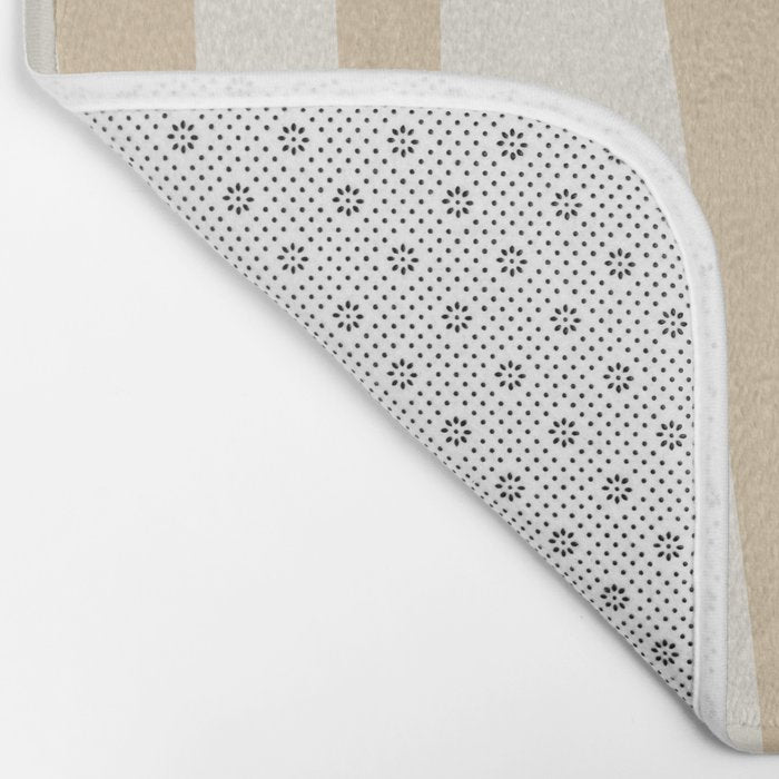 Mid Century Modern Abstract Kwaito Pattern in Muted Mustard Gold and Neutral Beige Bath Mat Gallery Image 2