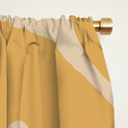 Mid Century Modern Abstract Kwaito Pattern in Muted Mustard Gold and Neutral Beige Window Curtain Gallery Image 2