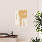Mid Century Modern Abstract Kwaito Pattern in Muted Mustard Gold and Neutral Beige Poster Gallery Image 2