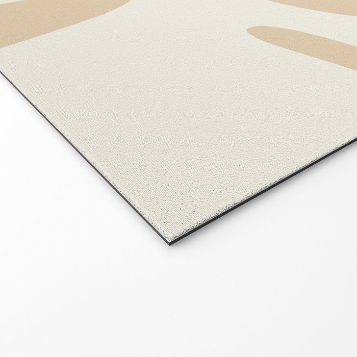 Mid Century Modern Abstract Kwaito Pattern in Muted Mustard Gold and Neutral Beige Welcome Mat Gallery Image 2