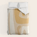 Mid Century Modern Abstract Kwaito Pattern in Muted Mustard Gold and Neutral Beige Comforter Gallery Image 6