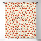 Sweet Strawberries - Red, Black, Cream, and White Window Curtain Gallery Image 5