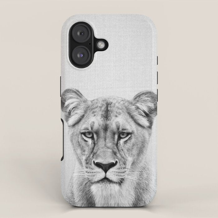 Lioness - Black & White iPhone Case Gallery Image 1