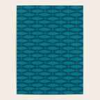 Mid Century Modern Fish Minimalist Geo Pattern in Teal Blue Poster Gallery Image 4