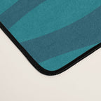 Mid Century Modern Fish Minimalist Geo Pattern in Teal Blue Desk Mat Gallery Image 4