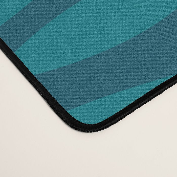 Mid Century Modern Fish Minimalist Geo Pattern in Teal Blue Desk Mat Gallery Image 4
