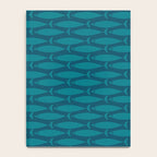 Mid Century Modern Fish Minimalist Geo Pattern in Teal Blue Notebook Gallery Image 4
