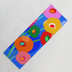 Minimal Matisse Floral Bouquet Poster on Azure Blue Yoga Mat Gallery Image 1