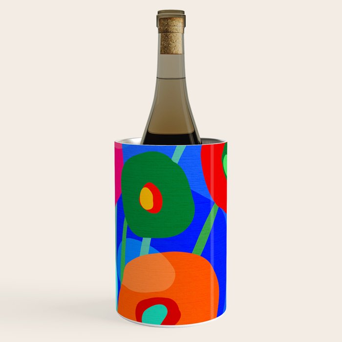 Minimal Matisse Floral Bouquet Poster on Azure Blue Wine Chiller Gallery Image 3
