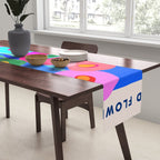 Minimal Matisse Floral Bouquet Poster on Azure Blue Table Runner Gallery Image 2