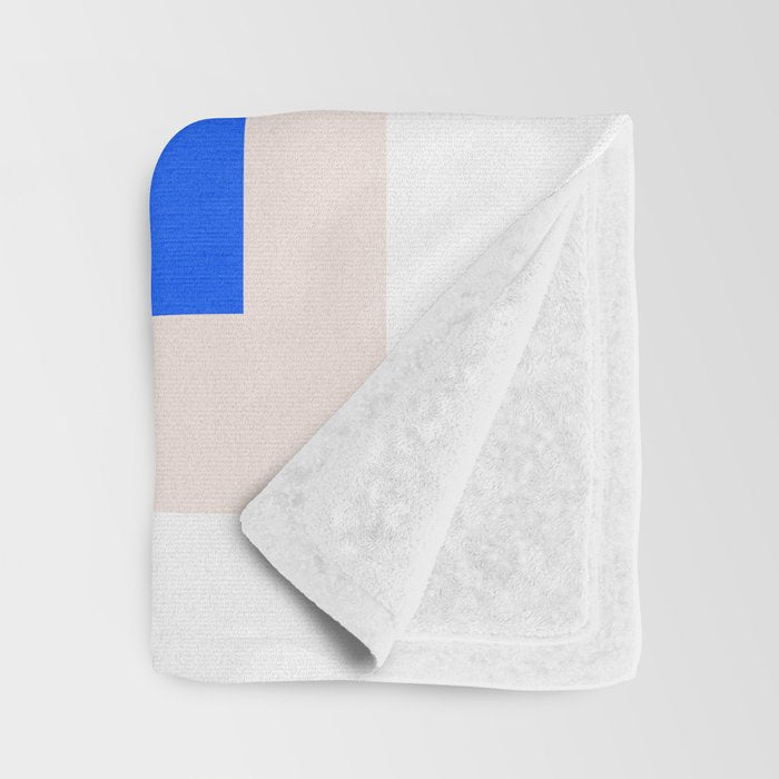 Minimal Matisse Floral Bouquet Poster on Azure Blue Throw Blanket Gallery Image 3