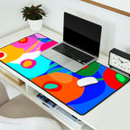 Minimal Matisse Floral Bouquet Poster on Azure Blue Desk Mat Gallery Image 2