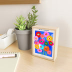 Minimal Matisse Floral Bouquet Poster on Azure Blue Mini Art Print Gallery Image 2