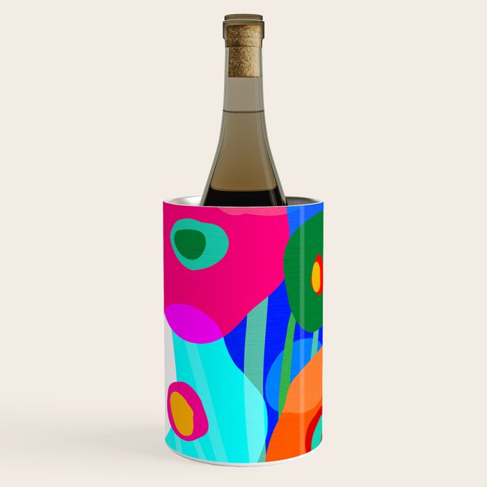 Minimal Matisse Floral Bouquet Poster on Azure Blue Wine Chiller Gallery Image 1