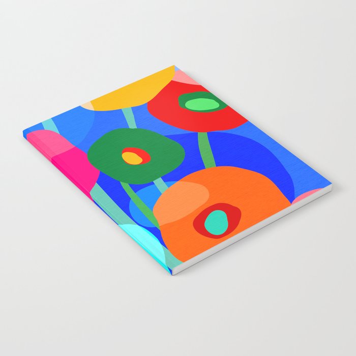 Minimal Matisse Floral Bouquet Poster on Azure Blue Notebook Gallery Image 2