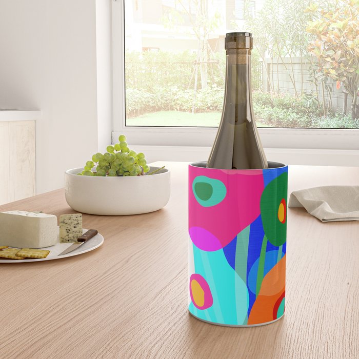 Minimal Matisse Floral Bouquet Poster on Azure Blue Wine Chiller Gallery Image 4