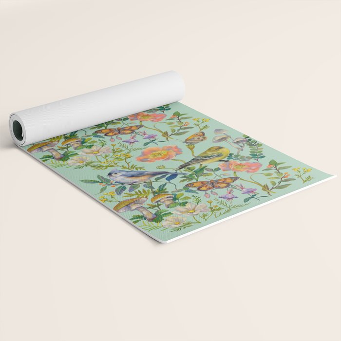 Flower Birds Garden Yoga Mat Gallery Image 2