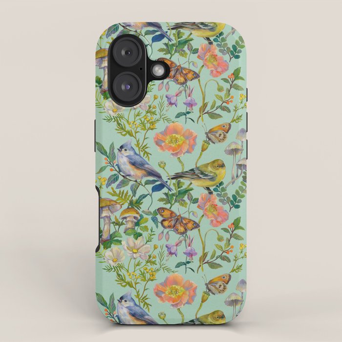 Flower Birds Garden iPhone Case Gallery Image 1