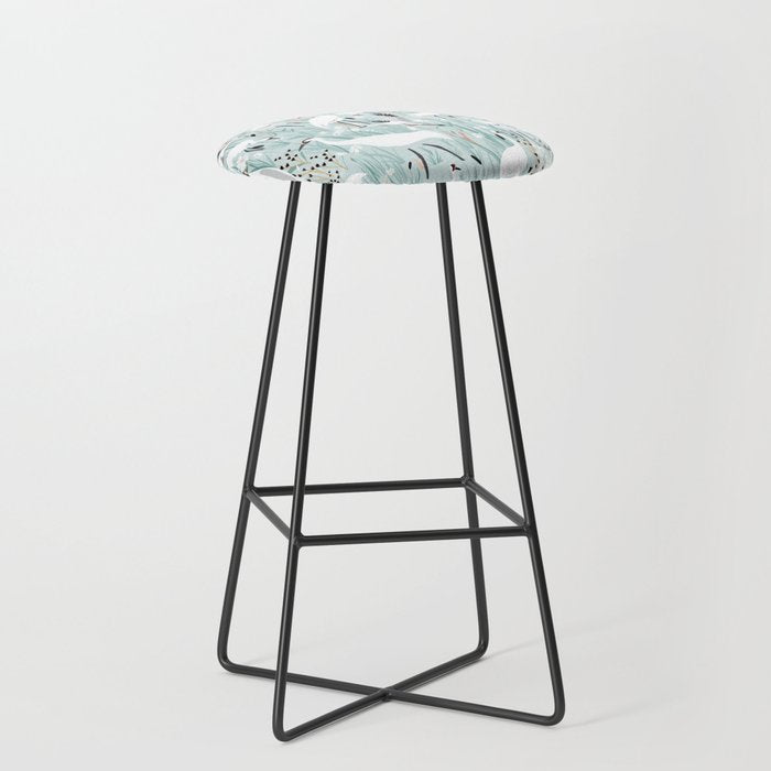 Whooping cranes comeback species light blue  Stool Gallery Image 1