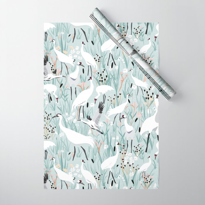 Whooping cranes comeback species light blue  Wrapping Paper