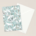 Whooping cranes comeback species light blue  Stationery Card Gallery Image 2