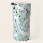 Whooping cranes comeback species light blue  Travel Mug Gallery Image 3