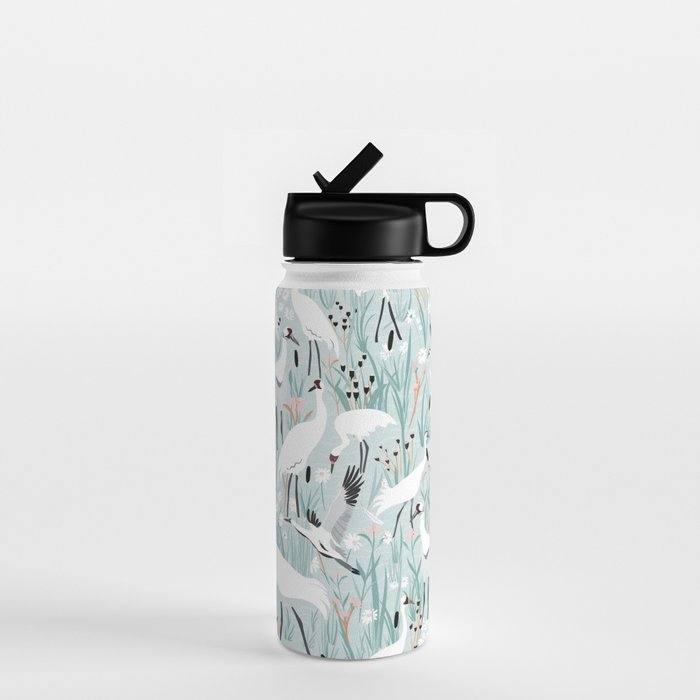 Whooping cranes comeback species light blue  Water Bottle