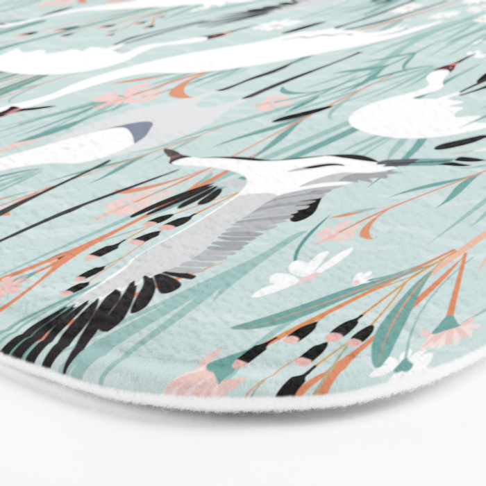 Whooping cranes comeback species light blue  Bath Mat Gallery Image 3