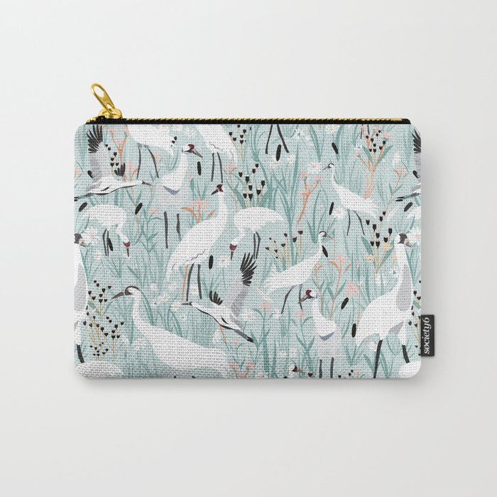Whooping cranes comeback species light blue  Carry All Pouch Gallery Image 1