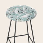 Whooping cranes comeback species light blue  Stool Gallery Image 2