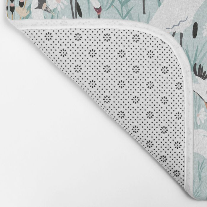 Whooping cranes comeback species light blue  Bath Mat Gallery Image 2