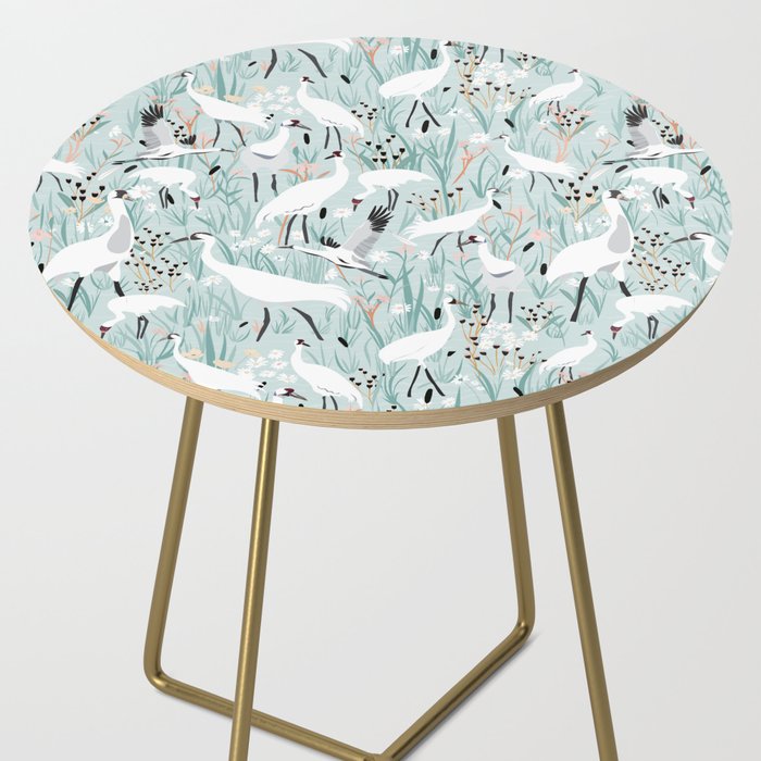 Whooping cranes comeback species light blue  Side Table Gallery Image 2
