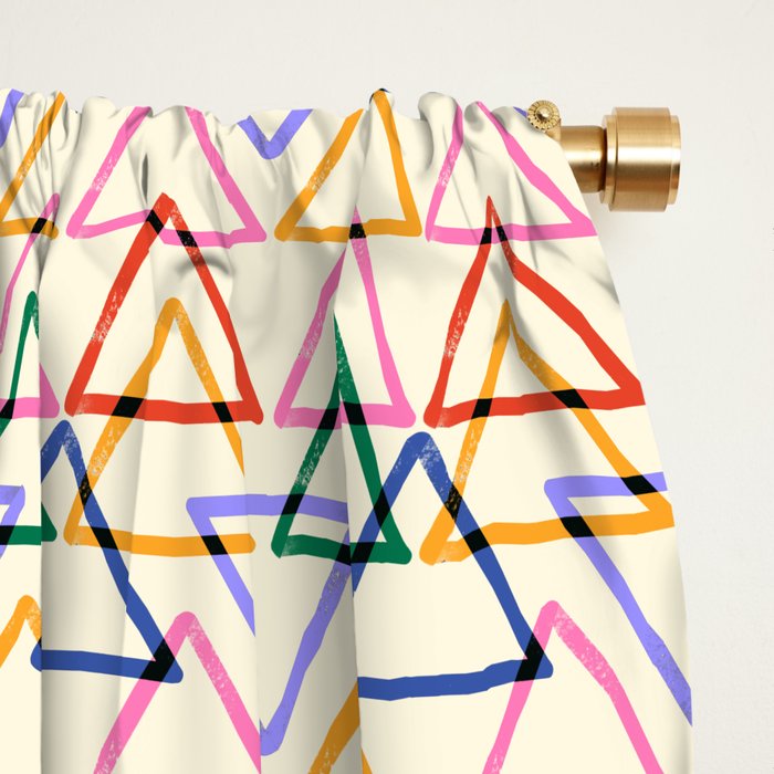 Colorful Triangle Stamp Pattern Window Curtain Gallery Image 2
