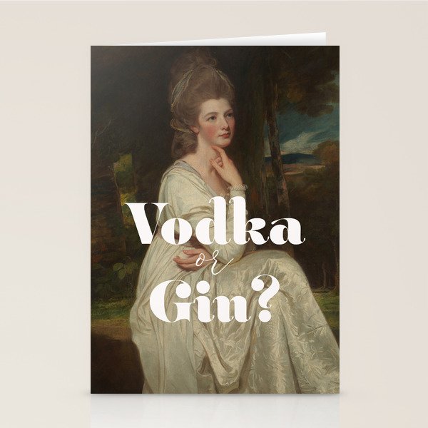 Vodka or Gin? Cocktail Bar Stationery Card Gallery Image 1