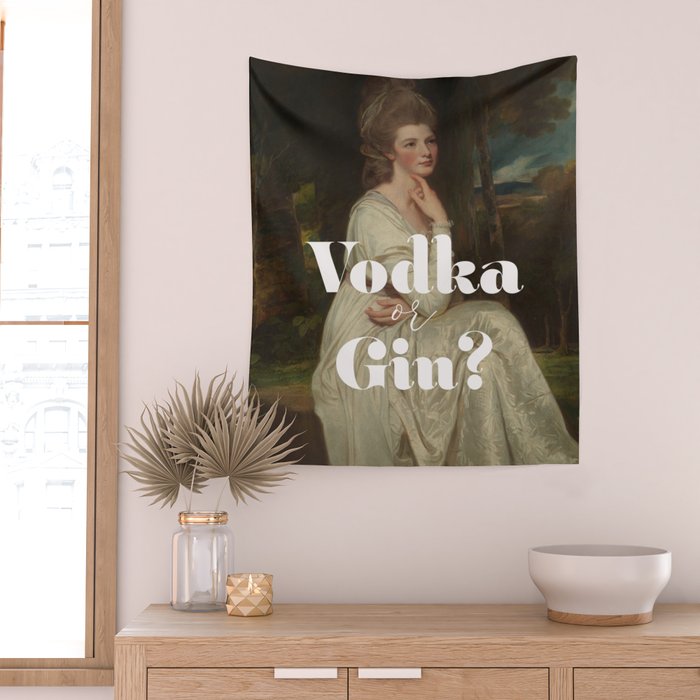Vodka or Gin? Cocktail Bar Wall Tapestry Gallery Image 2